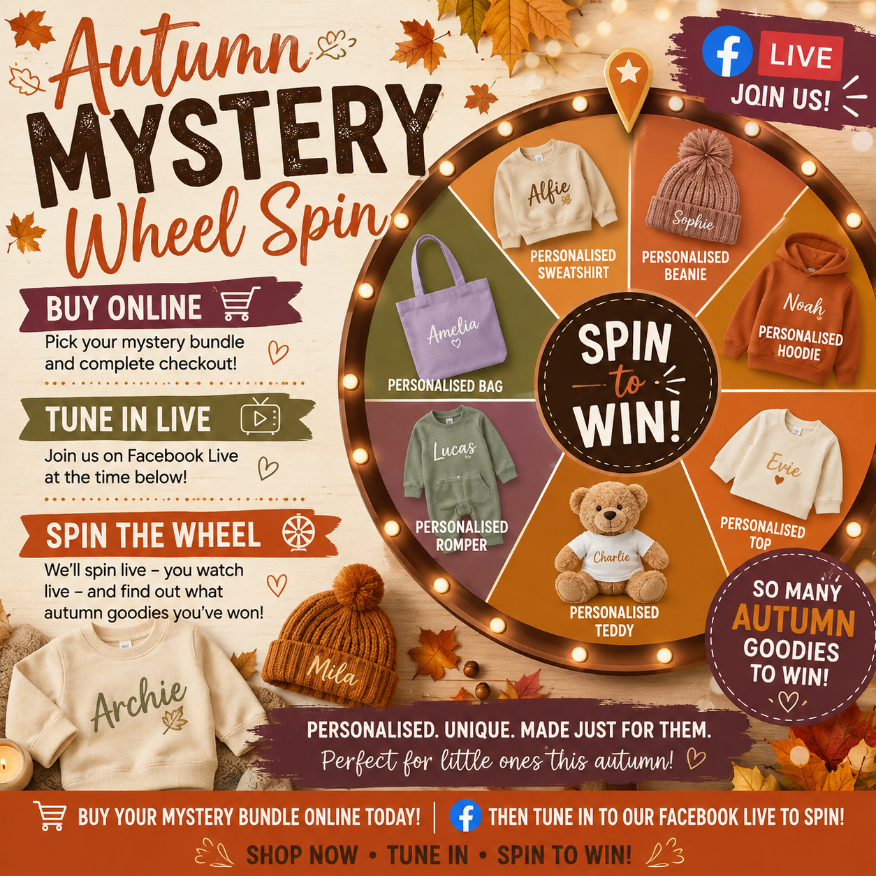 August 21st Mystery Autumn wheel spin Live Sale