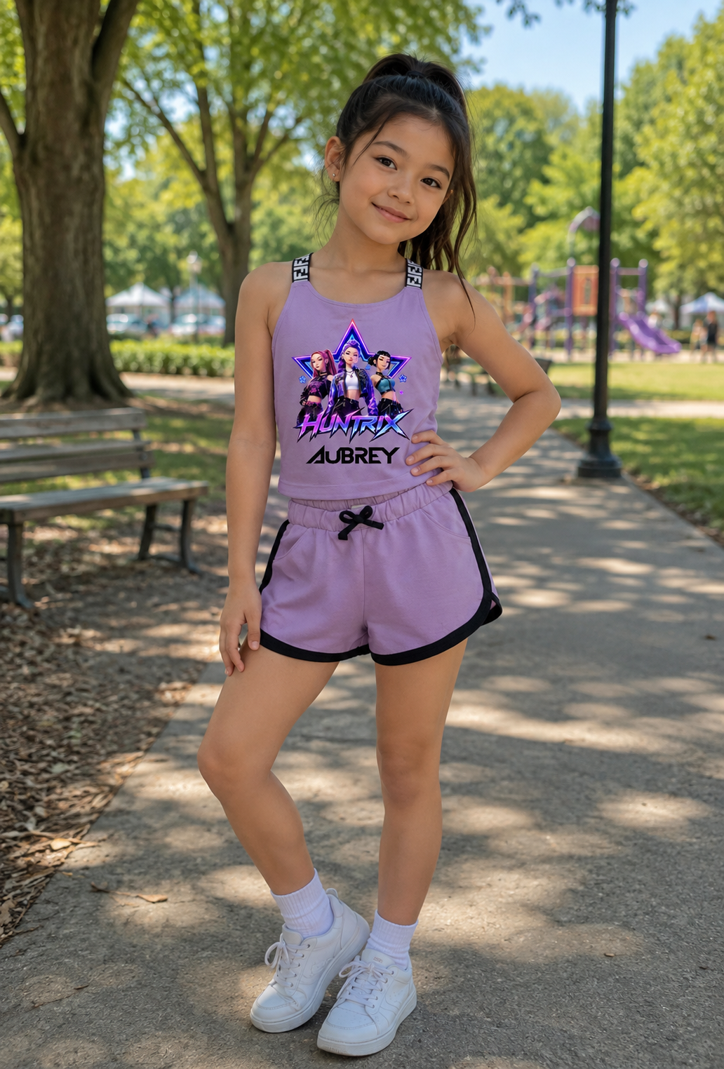 K-Pop Strap top & Short personalised Kids Set