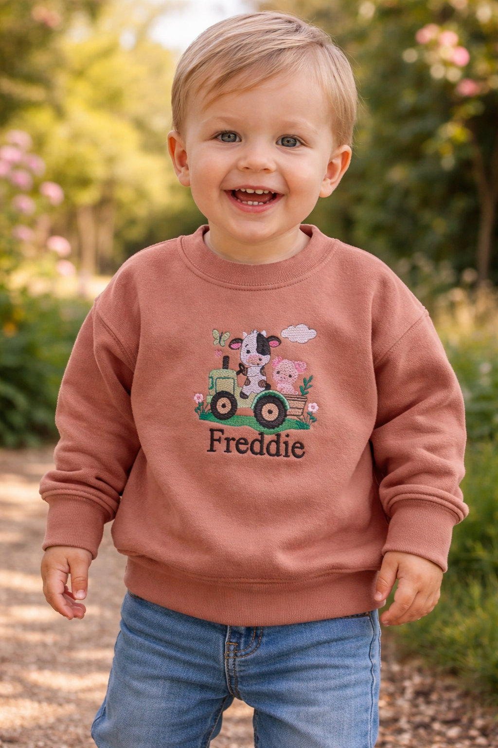 Kids personalised farm design sweater