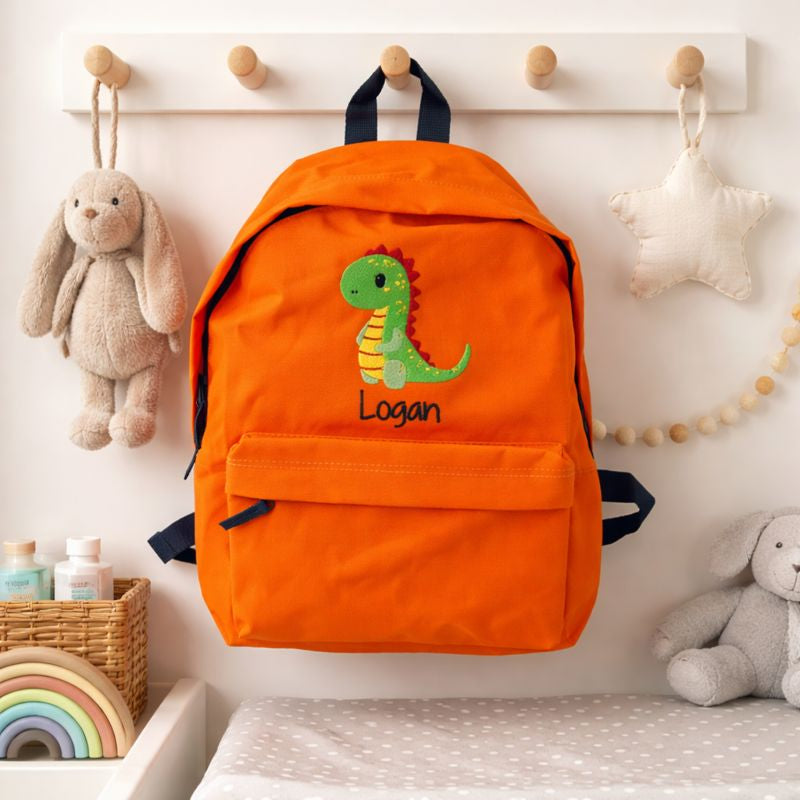 Personalised Dino Embroidered Backpack – Baby Changing Bag & Toddler Nursery Bag