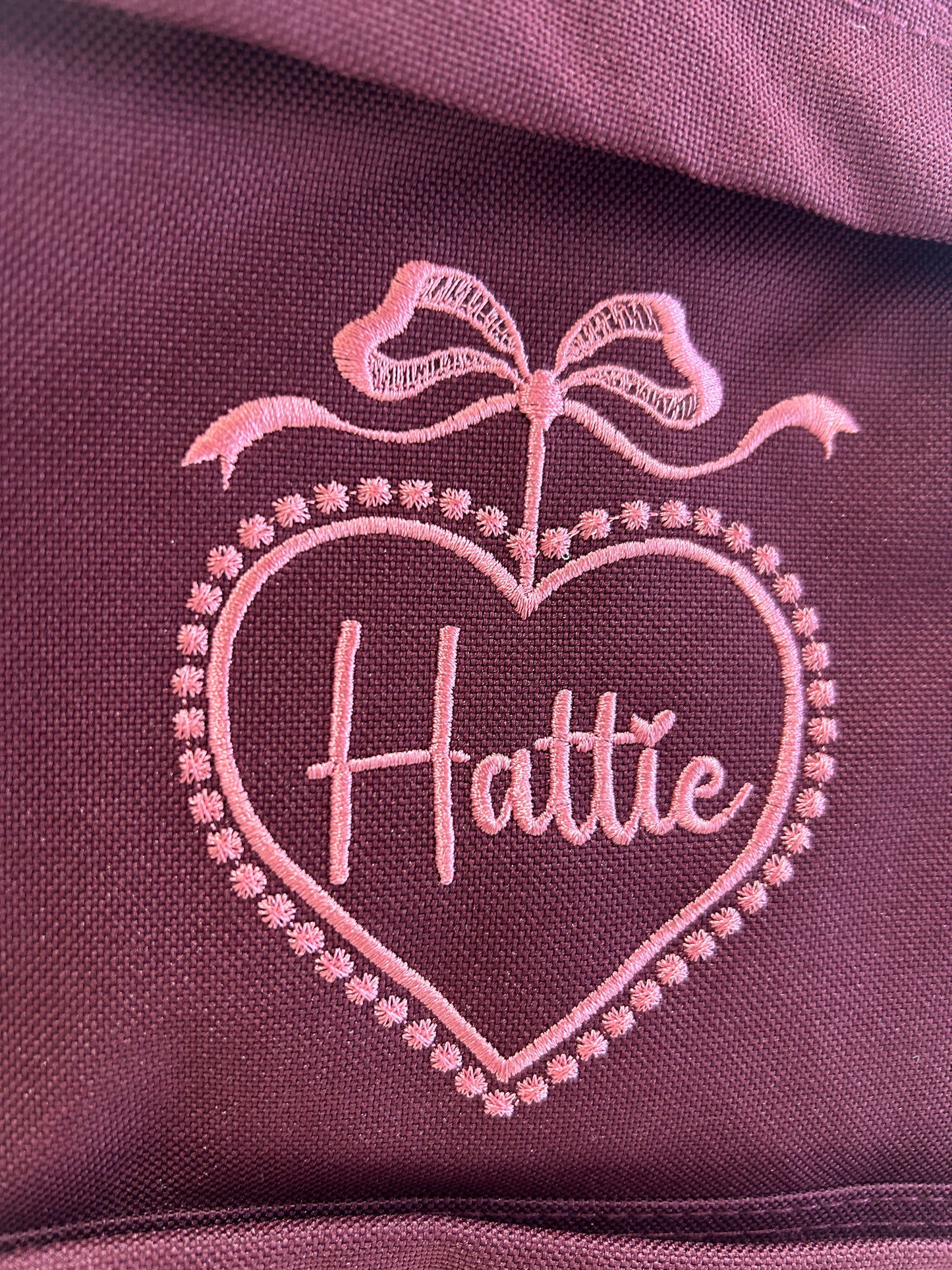Personalised Heart Lockett Embroidered Backpack – Baby Changing Bag & Toddler Nursery Bag