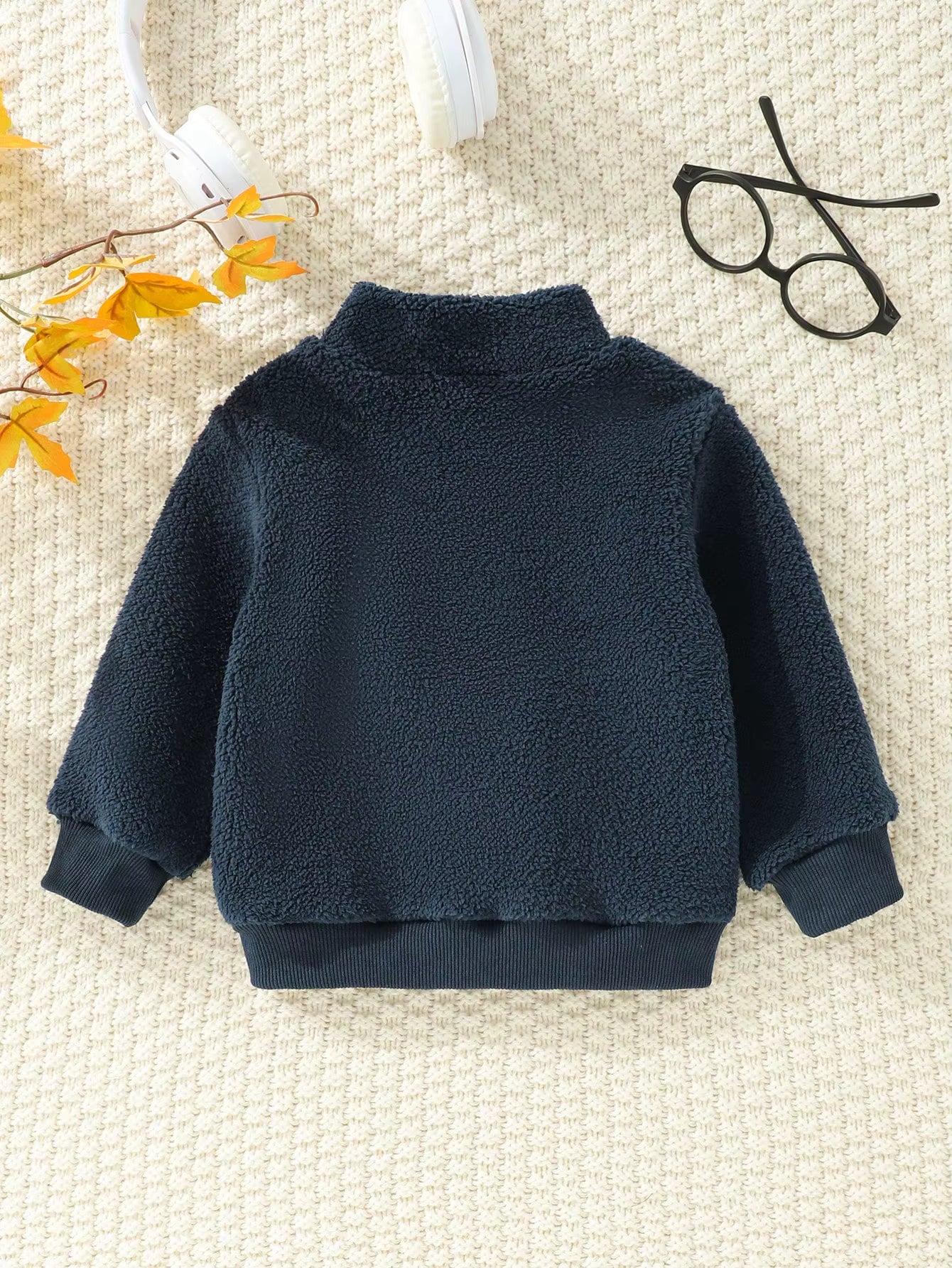 Navy Flece personalised kids toddler jacket