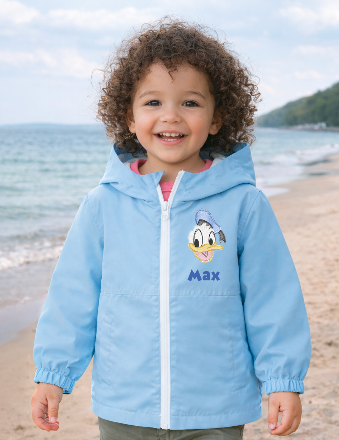 Baby/Toddler personalised Rain coat Blue Duck Design