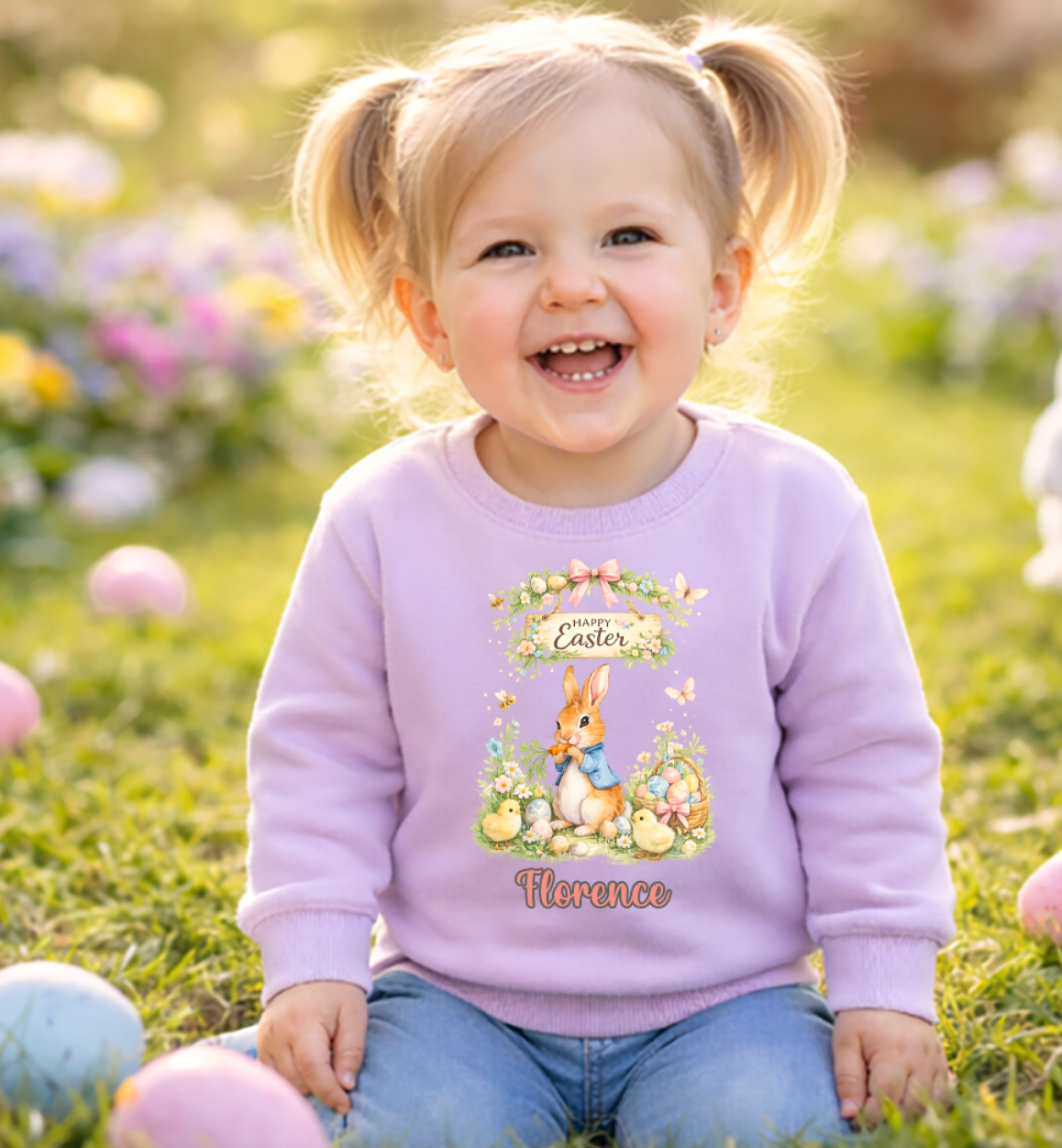 Peter Rabbit easter personalised kids sweater