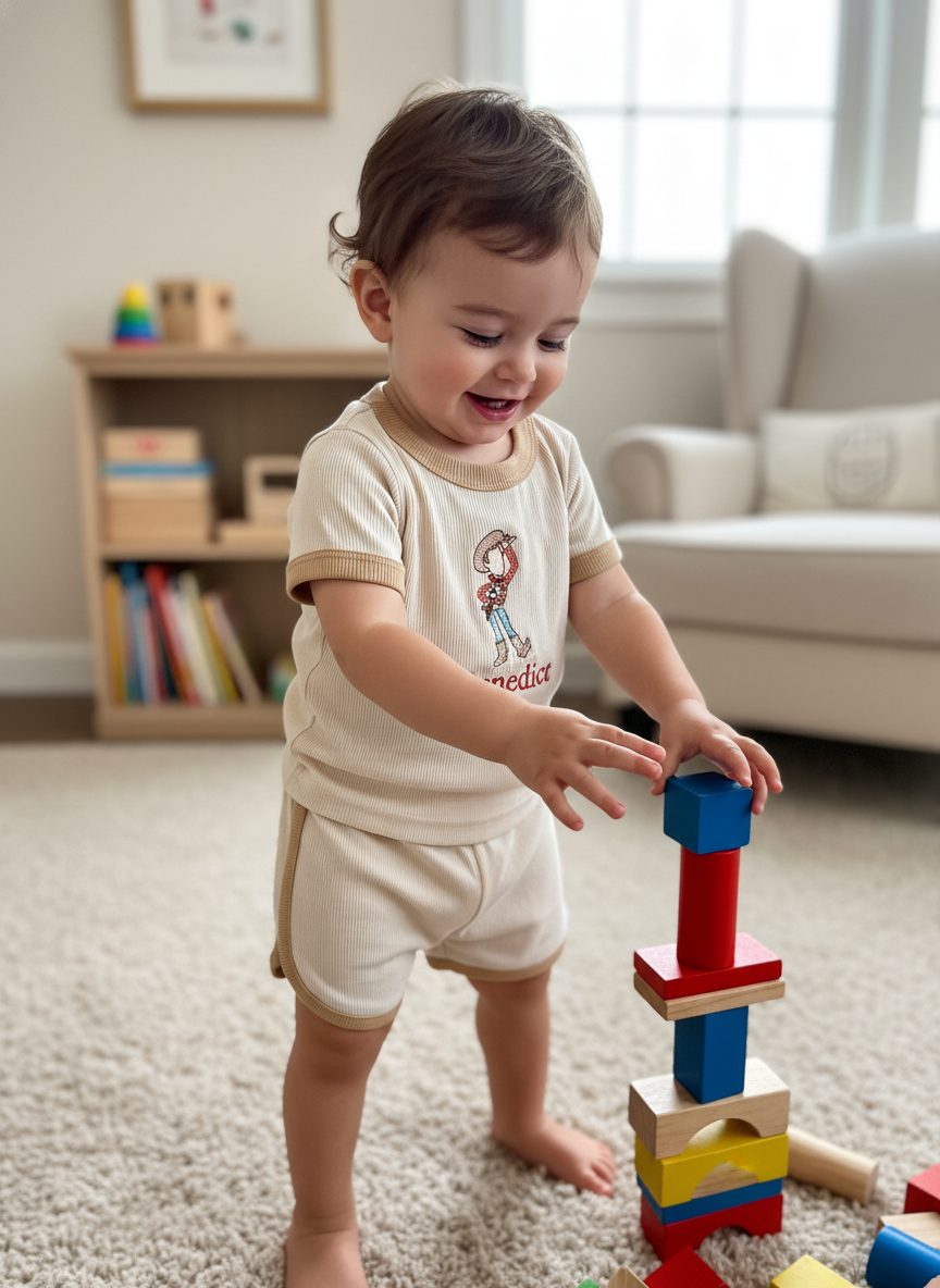 Short & Top ribbed personalised Toy Story Kids Summer set