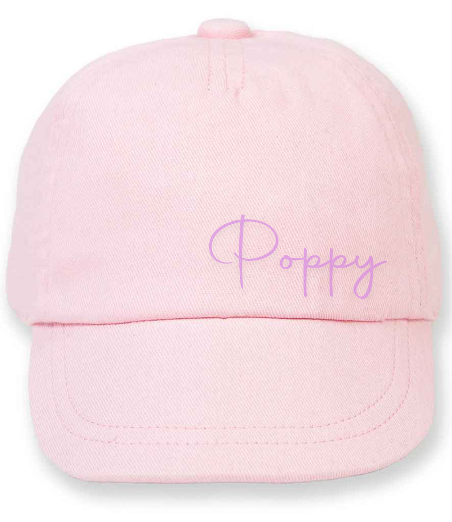 Toddler personalised elasticated cap - choose your colour
