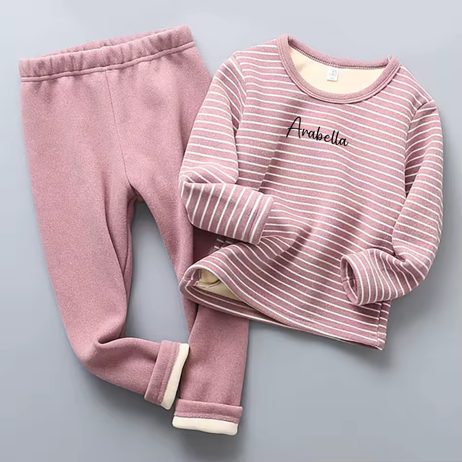 Stripey personalised kids lounge set / pyjamas