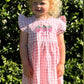 Personalised Gingham Flutter Sleeve Childrens Dress