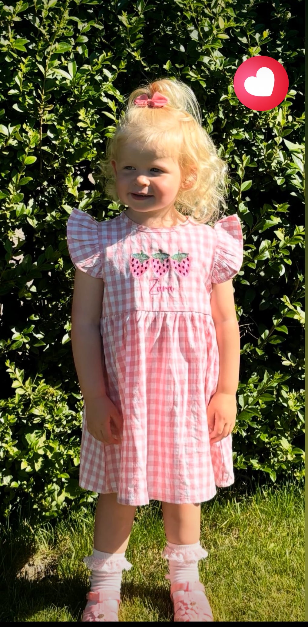 Personalised Gingham Flutter Sleeve Childrens Dress