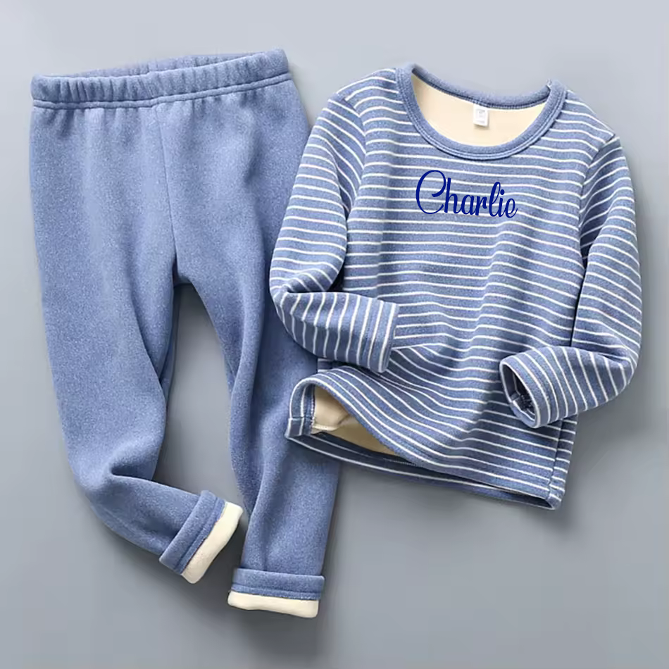 Stripey personalised kids lounge set / pyjamas