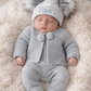 Grey Pom Pom Knitted Set