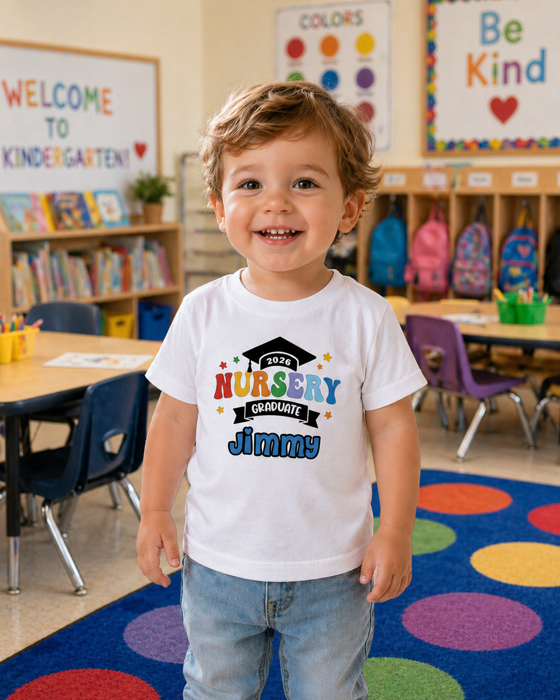 Nursery Graduate Personalised childs T-Shirt Mickey & Friends