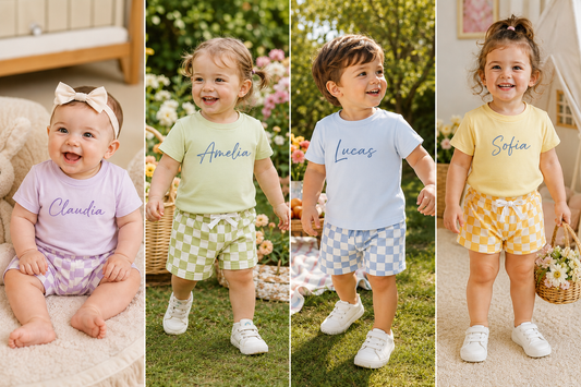 Check Short & T-shirt personalised kids summer set