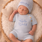 Hello World Knitted Onesie & Hat set - Pink & Blue