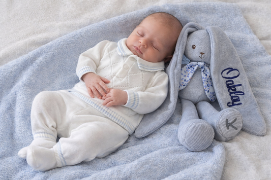 Knitted Set - White/Blue
