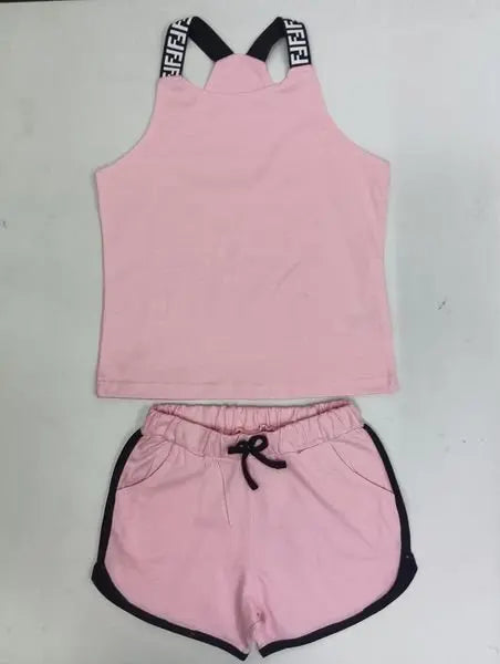 Summer Strap top & Short personalised embroidered watermelon Kids Set