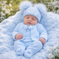 Blue Pom Pom Knitted Set