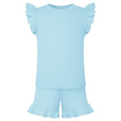 Frill style anglaise personalised shorts & top set - Lemons