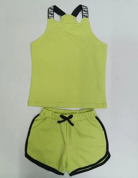 Summer Strap top & Short personalised embroidered watermelon Kids Set