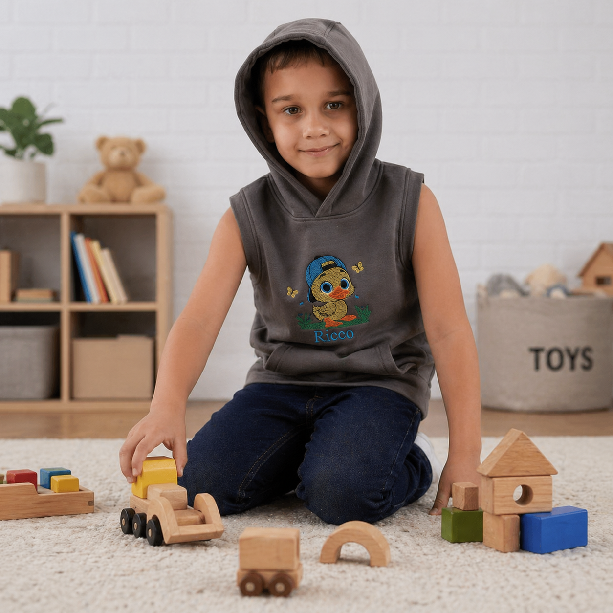 Hoodie Tank top with personalised Duck design
