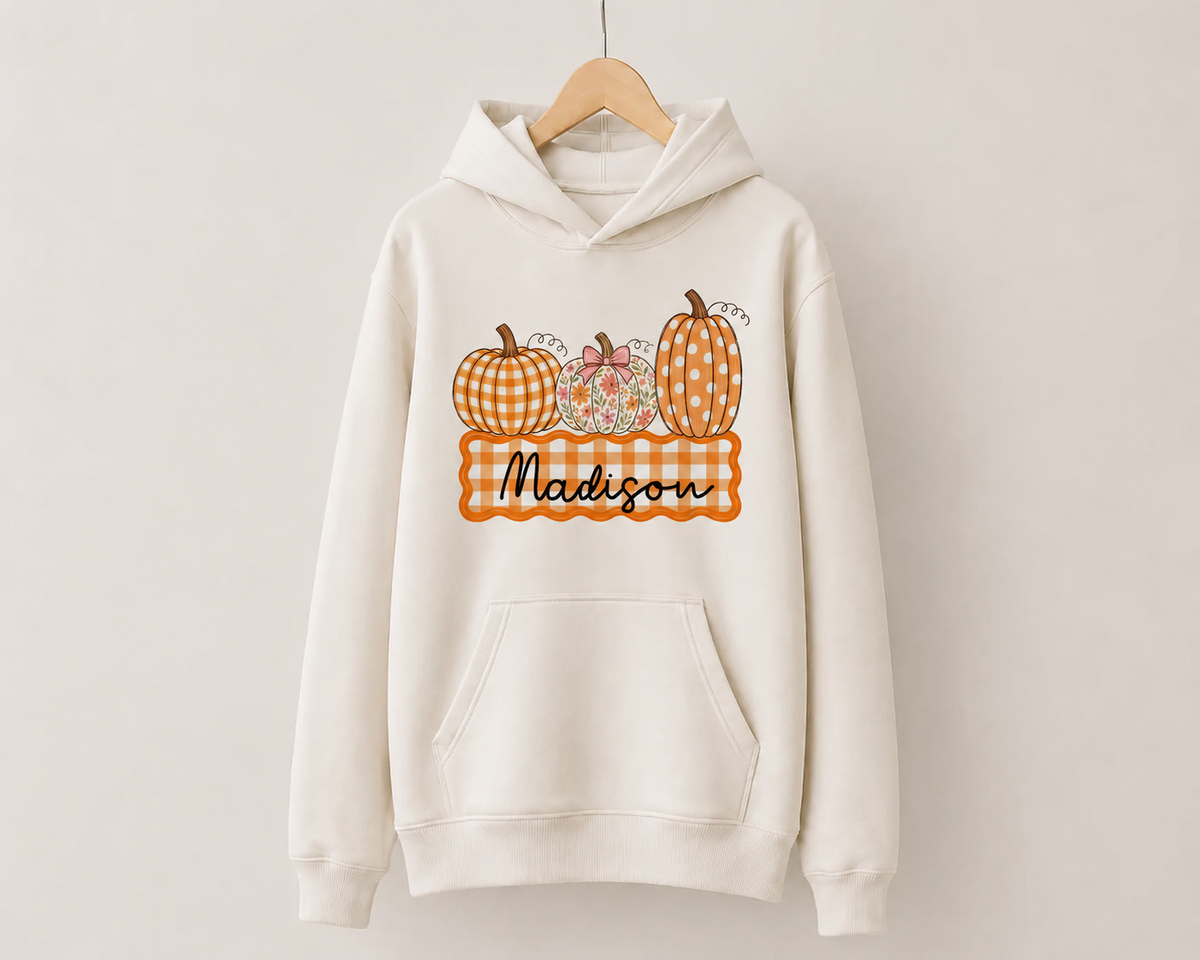 Autumn Pumpkin Patch hoodie personalised with name