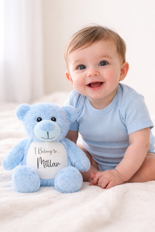 Blue Bear SnuggleMe Personalised Teddy - 19cm
