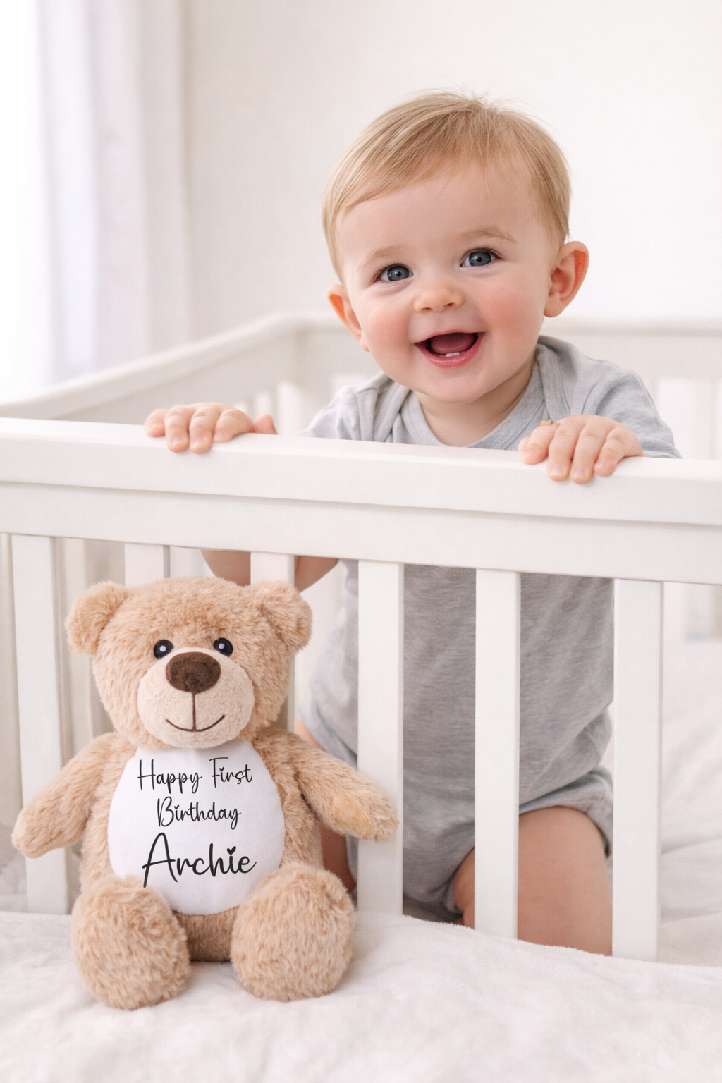 Brown Bear SnuggleMe Personalised Teddy - 19cm