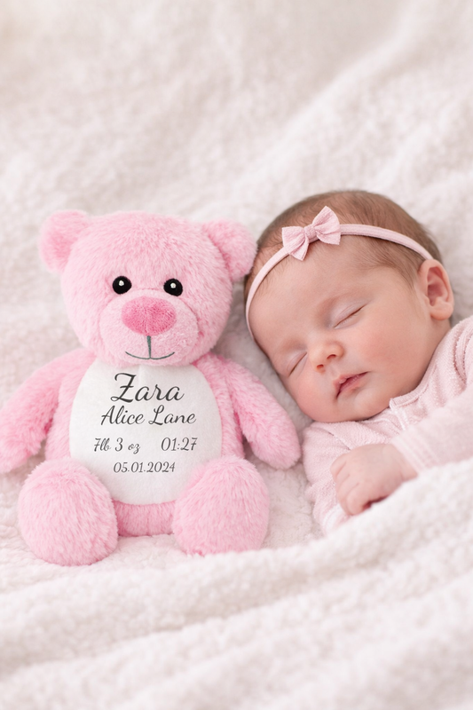 Pink Bear SnuggleMe Personalised Teddy - 19cm
