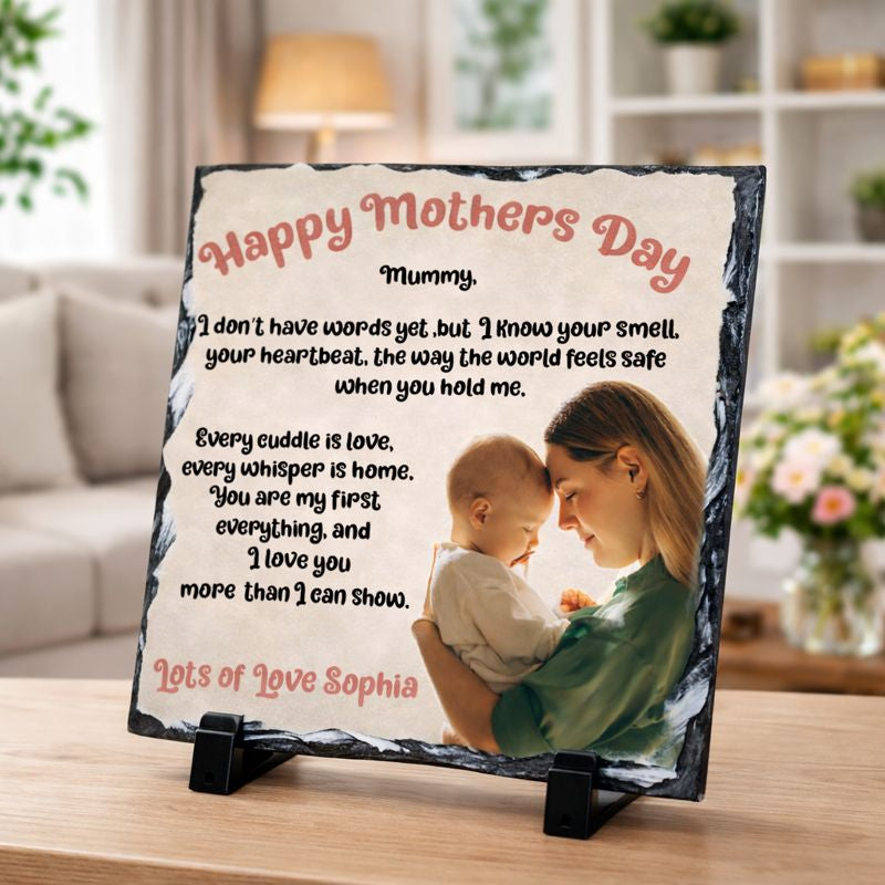 Mothers Day personalised photo slate gift - Mummy