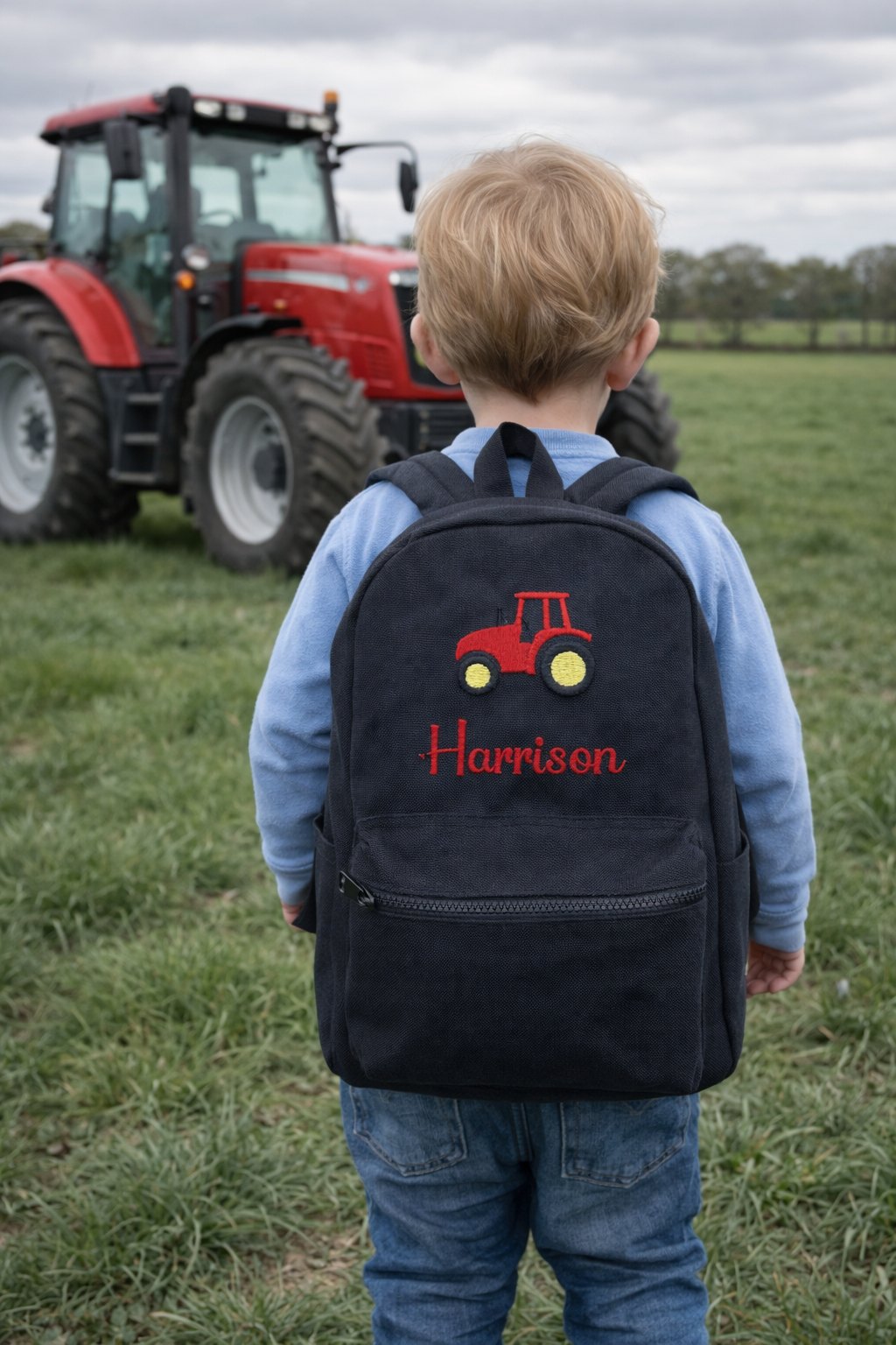 Mini Essential Backpack - Tractor Design - From The Stork Bespoke Baby ...