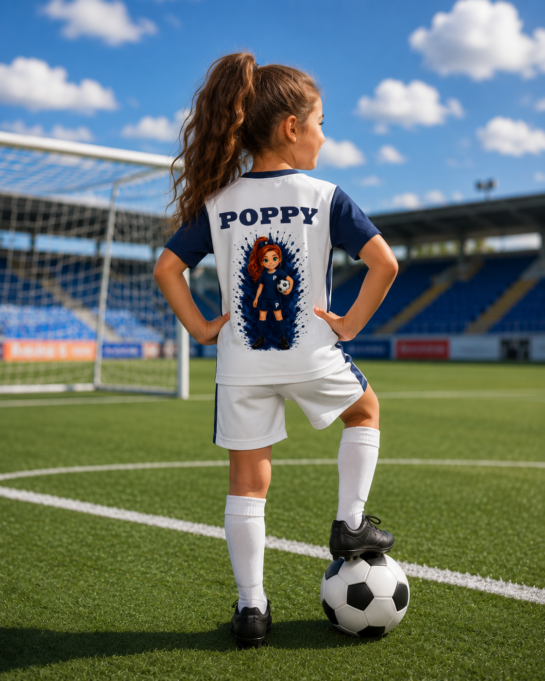 Sports short & T-shirt personalised kids character set