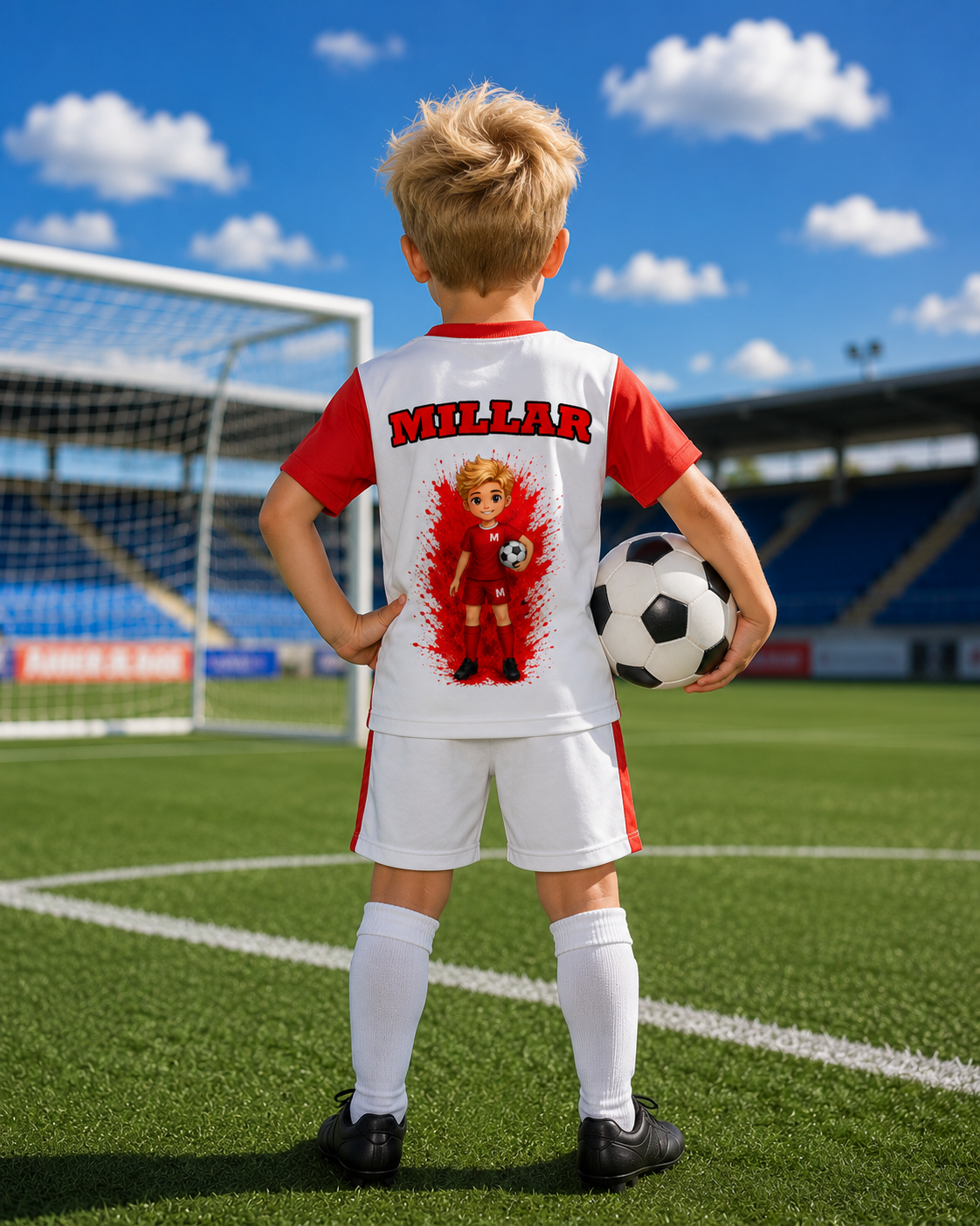 Sports short & T-shirt personalised kids character set