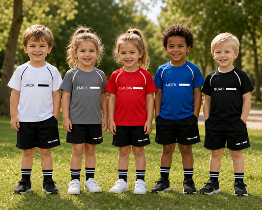 Sports short & t-shirt personalised kids set