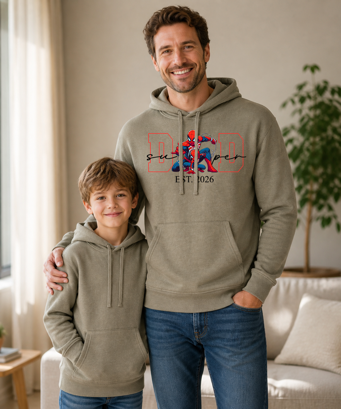 Super Dad Fathers Day personalised Adults Hoodie