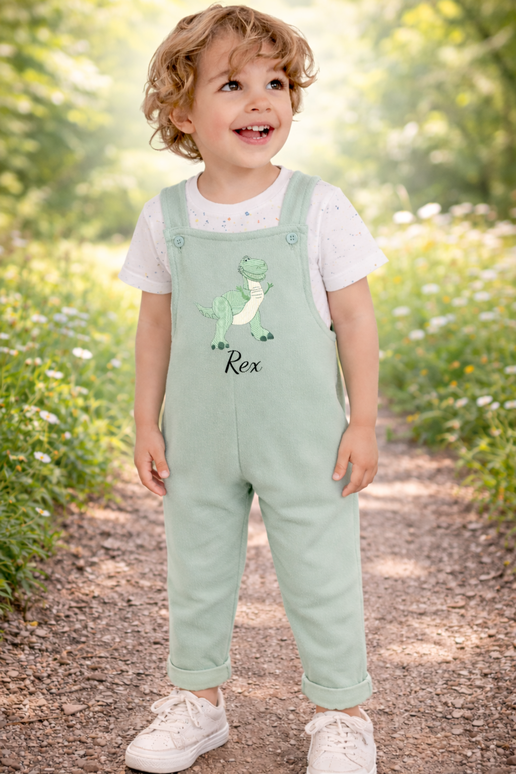 Rex Dino Personalised Kids dungaree set