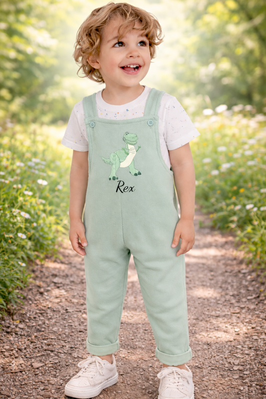 Rex Dino Personalised Kids dungaree set