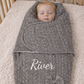Grey Personalised Pram Swaddle Wrap