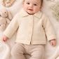 Button up Cardigan with Collar Taupe