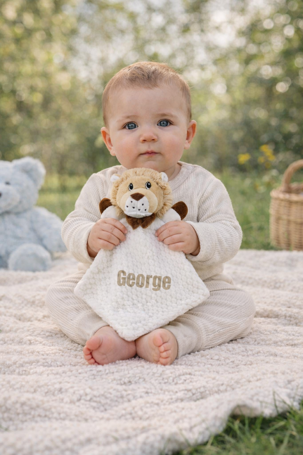 Lion Personalised baby comforter blanket