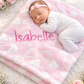 Pink Heart Personalised baby Blanket