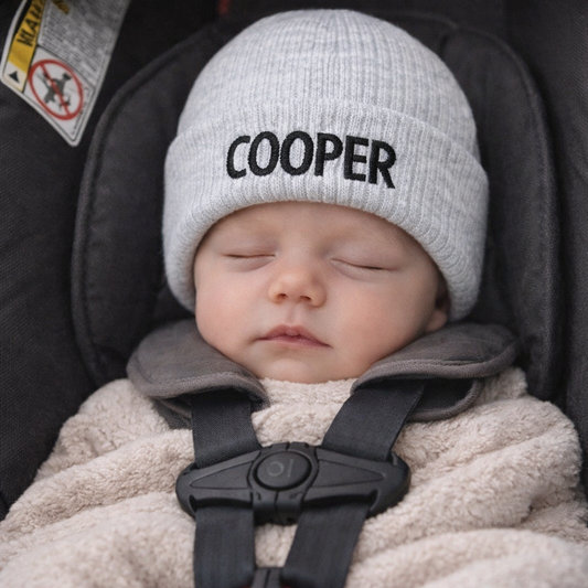 Grey Ribbed Hat - First Size