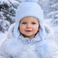 Blue Triple Pom hat - 3+ Months