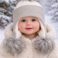 Grey/white Triple Pom hat - 3+ Months