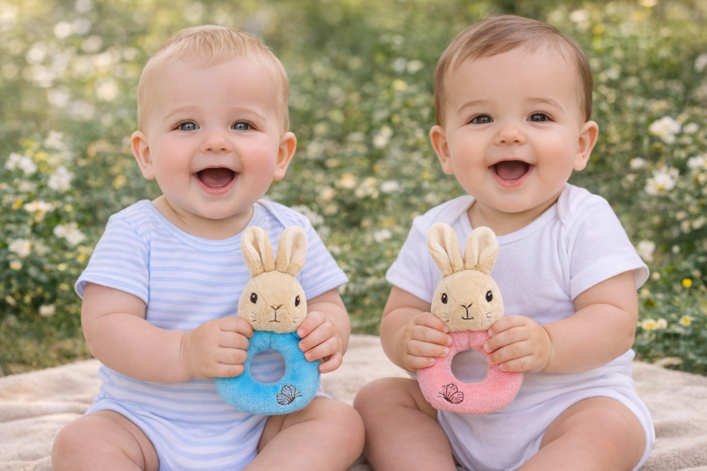 Peter Rabbit & Flopsy Bunny Plush Ring Rattles