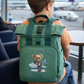 First Time Flyer personalised Mini Twin Handle Roll-Top Backpack blue design
