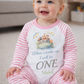 Arc When I Wake Up Personalised pink stripe Birthday Pyjamas Pjs