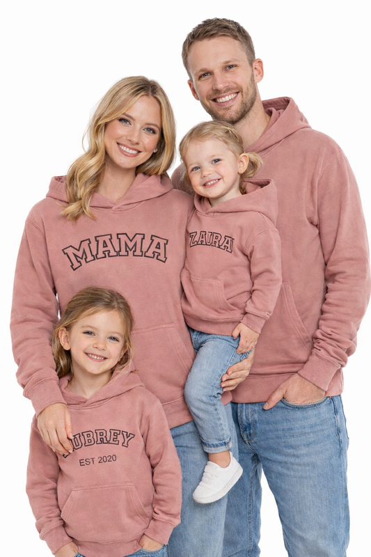 Adults Varsity Mama Daddy personalised hoodie