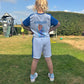 Sports short & T-shirt personalised kids character set