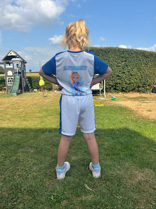 Sports short & T-shirt personalised kids character set