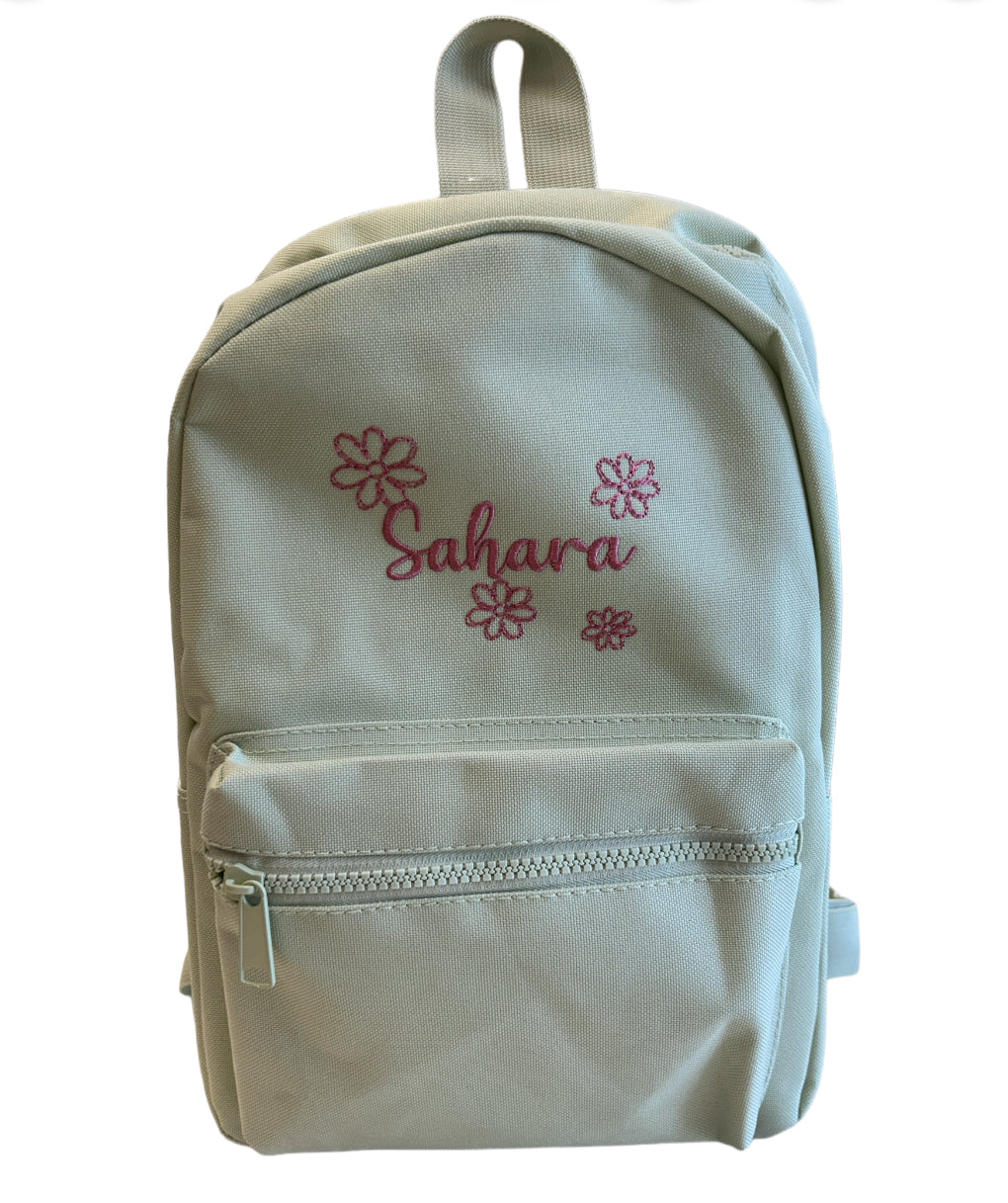 children's Backpack personalised with Daisies & Name Design